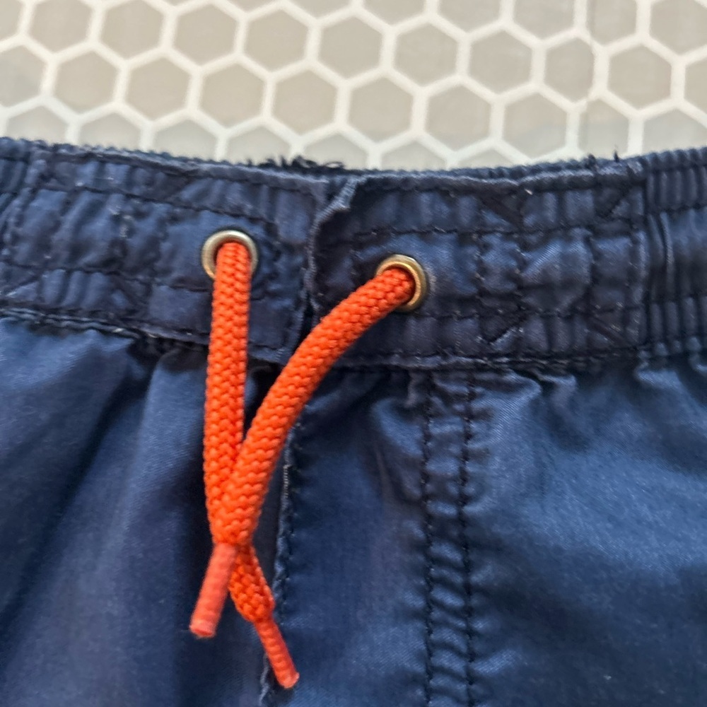 OshKosh B'gosh Navy, Orange and Light Blue Striped Swim Shorts Beach Size 12M - Picture 4 of 6